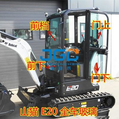Экскаватор E20 Стеклянная передняя шестерня Нижняя дверь Нажмите вверх и вниз Окно Задняя шестерня Крюк Машина Закаленное стекло