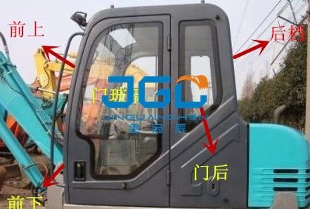 Двери стопа стопа фронта экскаватора SK60C верхушка окна в крыше задней стеклянная и более низкое лобовое стекло