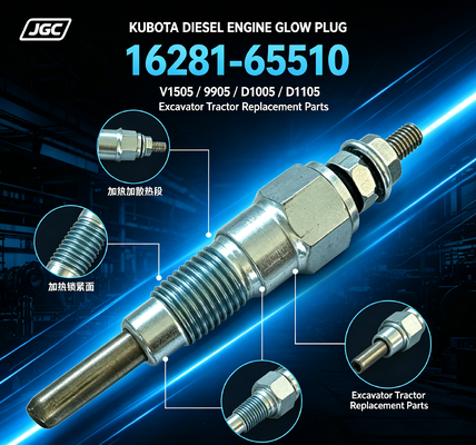 Свеча накаливания 16281-65510 для дизельного двигателя Kubota V1505 D905 D1005 D1105, запасные части для экскаватора и трактора